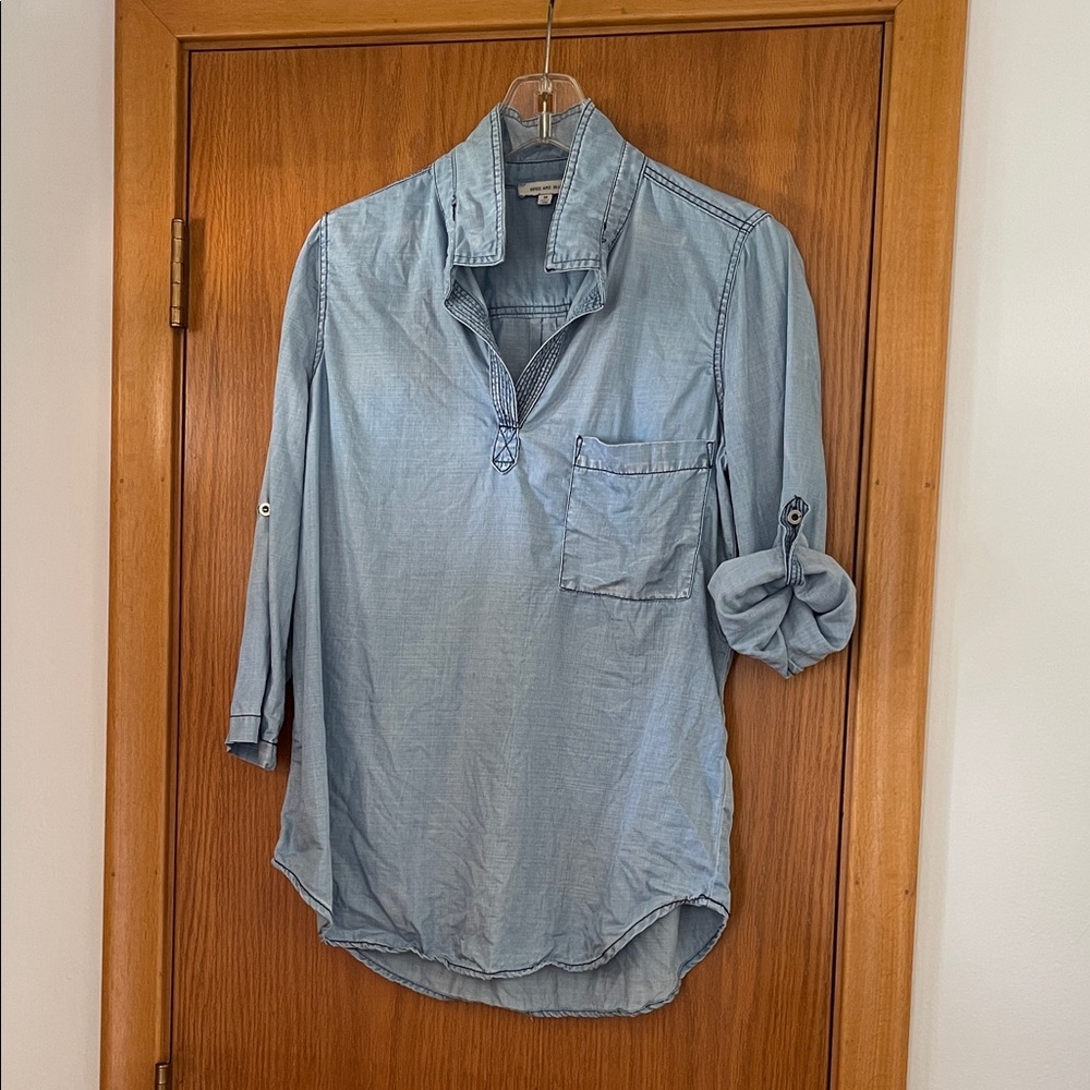 Skies Are Blue Light Denim Casual Shirt